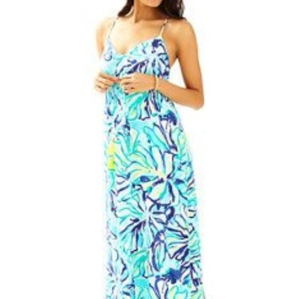 Lilly Pulitzer Philomena Maxi Dress, Stay Cool, size XS NWT - Picture 2 of 9